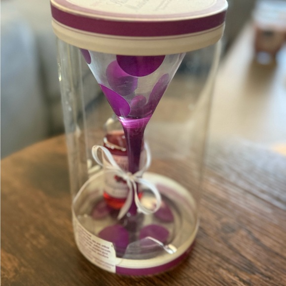 Skinny Martini Set. Purple Martini Glass with small bottle Set - Picture 1 of 5